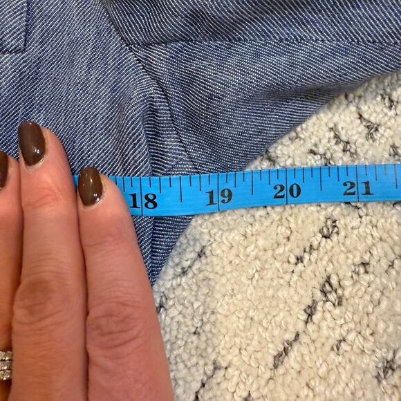 Veronica Beard Dickey Cutaway Jacket Lined Blue Linen Size 2 - Picture 3 of 13